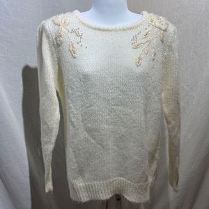 Vintage Donagain 80s Sweater, white/cream color, size M